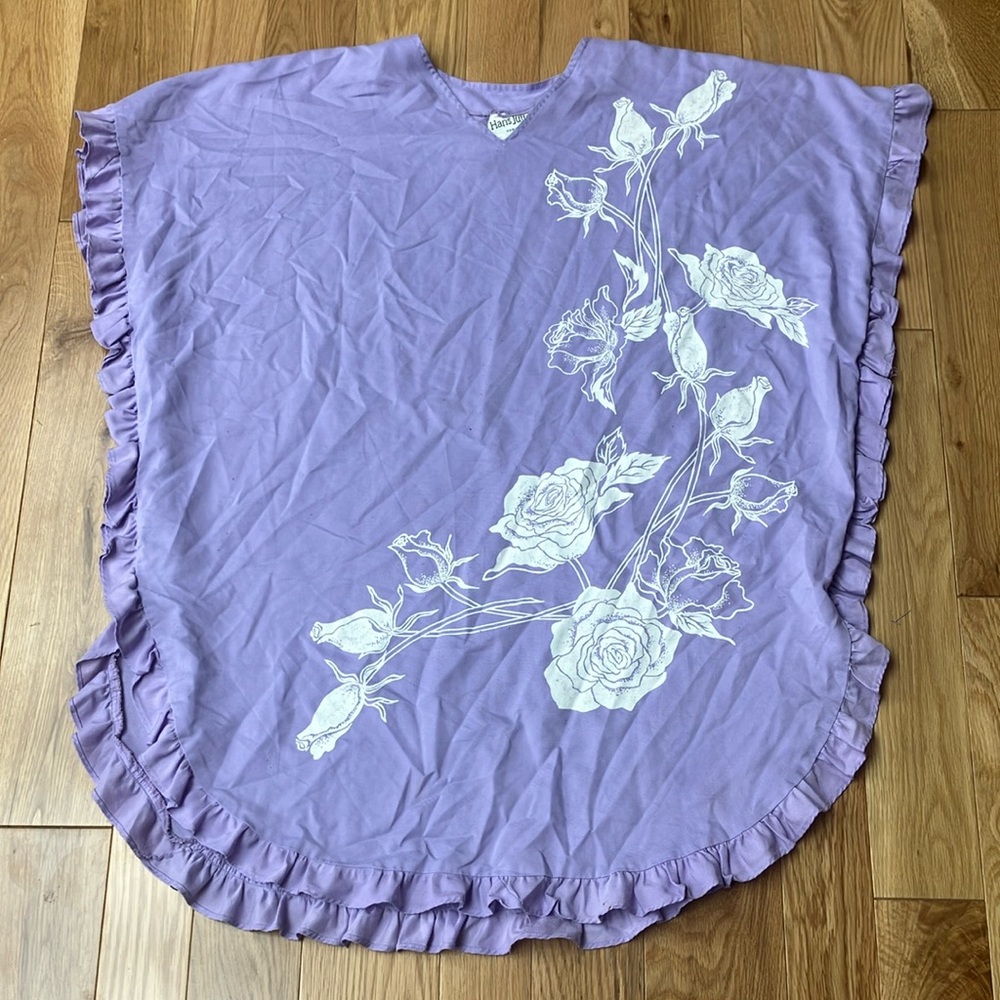 Vintage Hawaiian  Ruffled cover up  Top